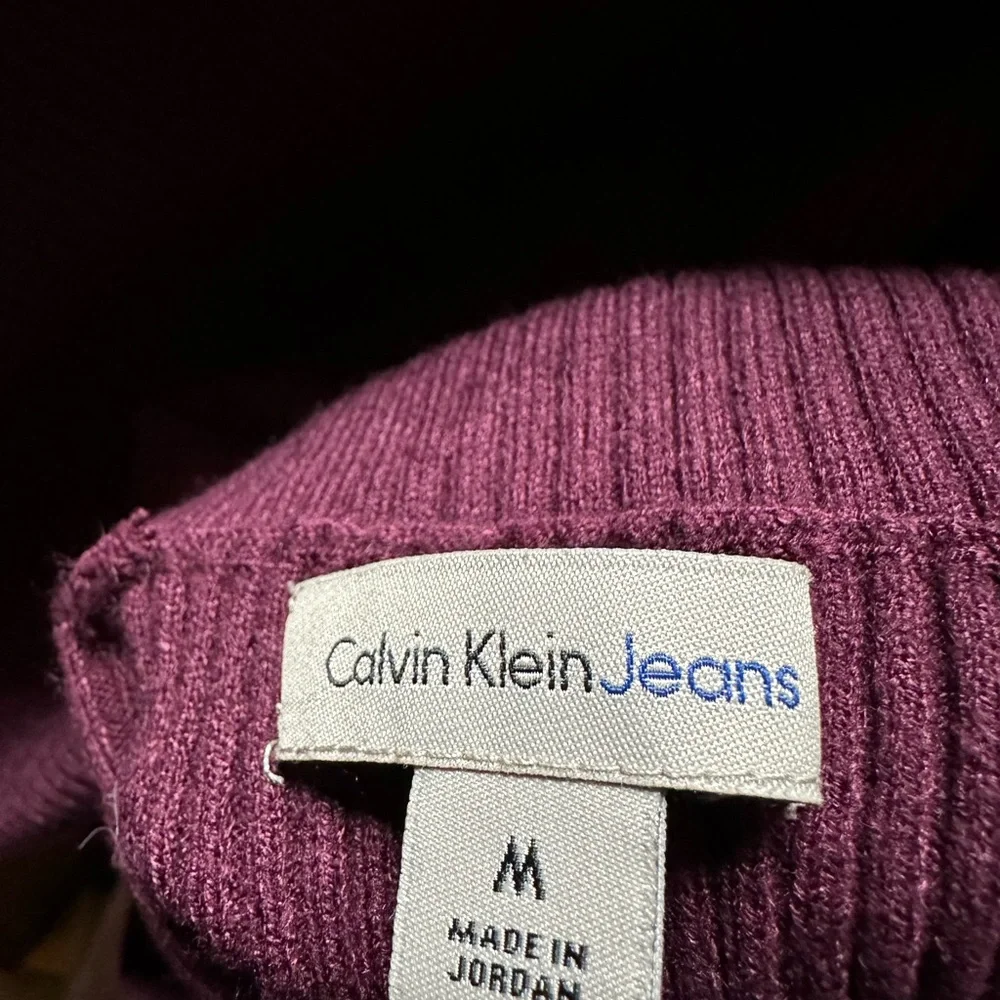 Calvin Klein Jeans Deep Purple Turtleneck Sweater - Picture 7 of 7